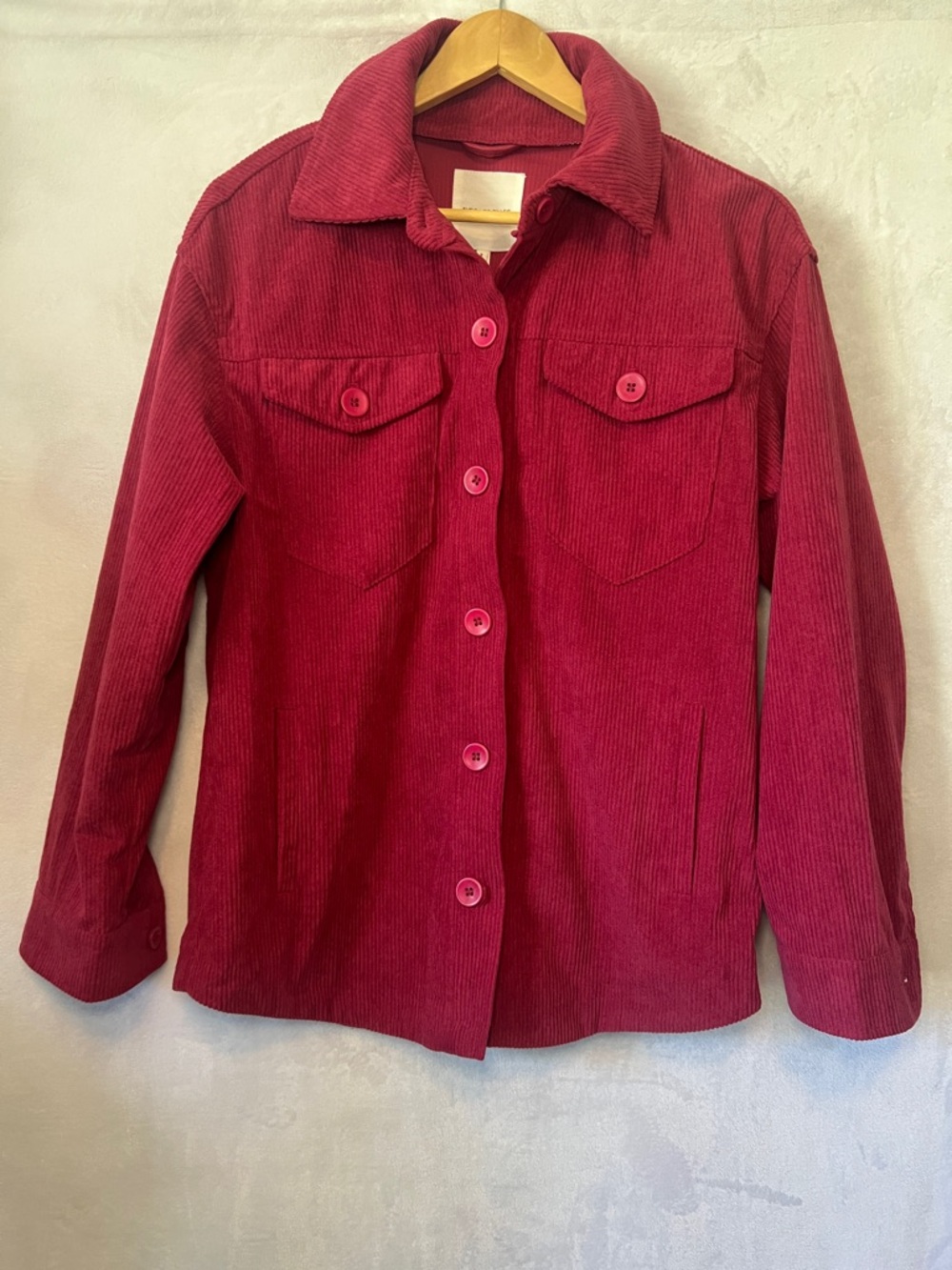 Avec Les Filles for Anthropologie Pink Corduroy Button-Up Blazer Jacket Size S